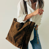 Chanel Decacoco Brown Suede Tote