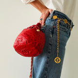 Rare Chanel Ostrich Coco Mark Bucket Bag
