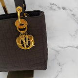 Dior Medium Lady Dior in Brown Nylon