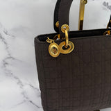 Dior Medium Lady Dior in Brown Nylon