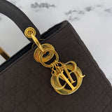 Dior Medium Lady Dior in Brown Nylon