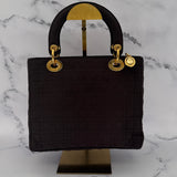 Dior Medium Lady Dior in Brown Nylon