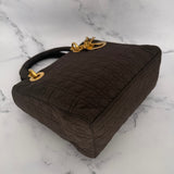 Dior Medium Lady Dior in Brown Nylon