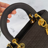 Dior Medium Lady Dior in Brown Nylon