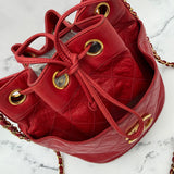 Rare Chanel CC Bucket Bag in Red