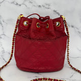 Rare Chanel CC Bucket Bag in Red