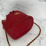 Rare Chanel CC Bucket Bag in Red