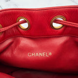 Rare Chanel CC Bucket Bag in Red