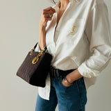 Dior Medium Lady Dior in Brown Nylon