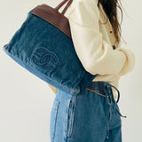 Rare Chanel Denim Logo Shopper