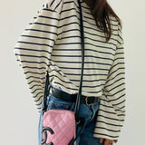 Chanel Cambon Line Pink Crossbody Bag