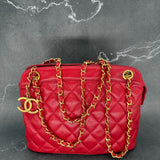 Chanel Matelasse CC Shoulder Bag in Red