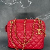 Chanel Matelasse CC Shoulder Bag in Red