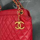 Chanel Matelasse CC Shoulder Bag in Red