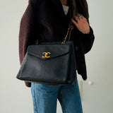 Chanel Classic Turnlock Tote in Caviar Leather