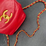 Rare Chanel Turnlock Crossbody Bag in Red