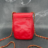 Rare Chanel Turnlock Crossbody Bag in Red