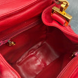 Rare Chanel Turnlock Crossbody Bag in Red