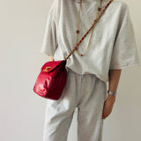 Rare Chanel Turnlock Crossbody Bag in Red