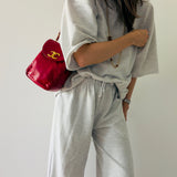 Rare Chanel Turnlock Crossbody Bag in Red