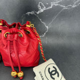 Rare Chanel Decacoco Mini Bucket Bag in Red