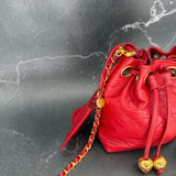 Rare Chanel Decacoco Mini Bucket Bag in Red