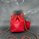Rare Chanel Decacoco Mini Bucket Bag in Red