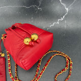 Rare Chanel Decacoco Mini Bucket Bag in Red